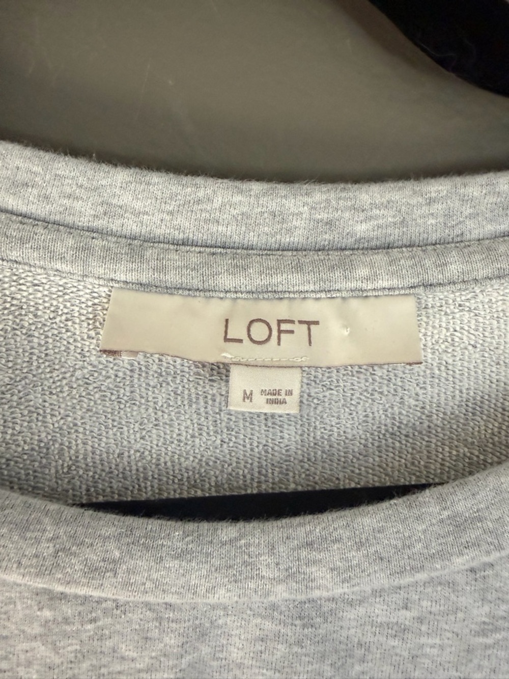 LOFT Light Gray Crewneck Sweatshirt with Rhinestone Accents - Picture 3 of 5
